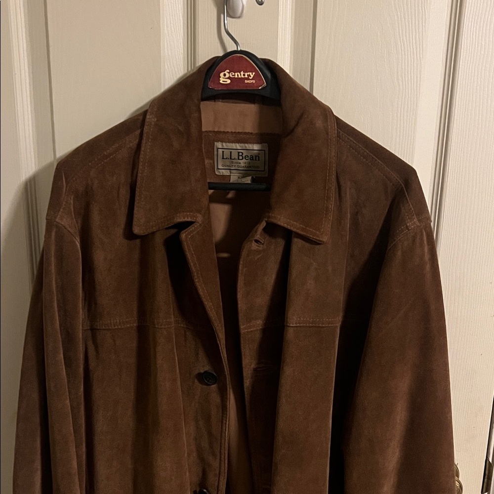 L.L. Bean Men's Chocolate Brown Suede Shirt Jacket Vintage